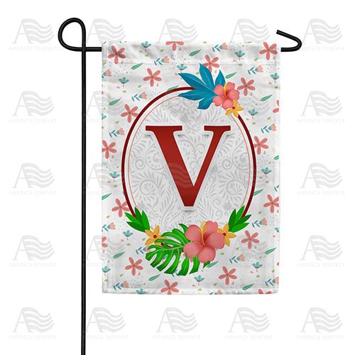 Periwinkle Petals Monogram Double Sided Garden Flag