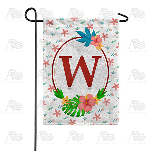 Periwinkle Petals Monogram Double Sided Garden Flag