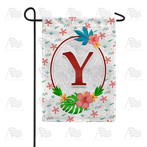 Periwinkle Petals Monogram Double Sided Garden Flag