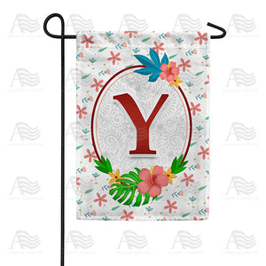 Periwinkle Petals Monogram Double Sided Garden Flag