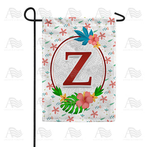 Periwinkle Petals Monogram Double Sided Garden Flag