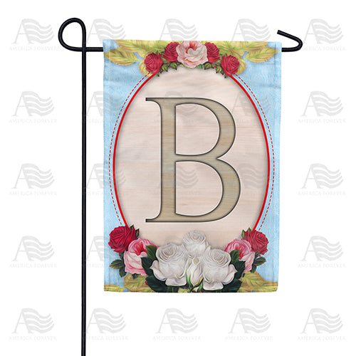 Rose Wood Monogram Double Sided Garden Flag