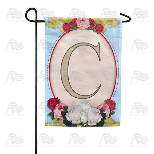 Rose Wood Monogram Double Sided Garden Flag