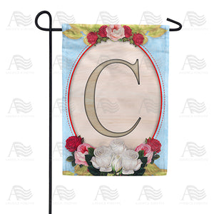 Rose Wood Monogram Double Sided Garden Flag