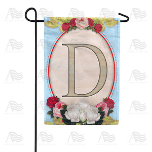 Rose Wood Monogram Double Sided Garden Flag