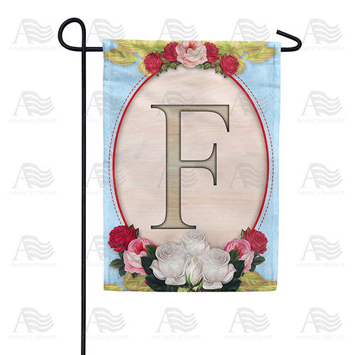 Rose Wood Monogram Double Sided Garden Flag