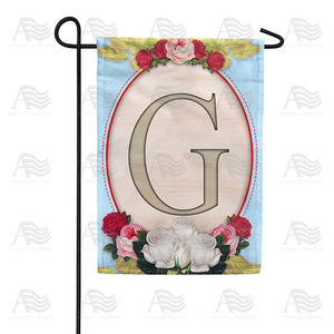 Rose Wood Monogram Double Sided Garden Flag