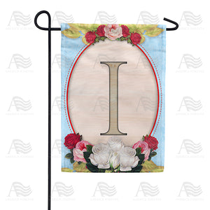 Rose Wood Monogram Double Sided Garden Flag