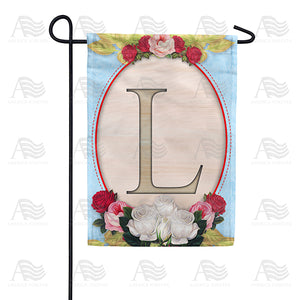 Rose Wood Monogram Double Sided Garden Flag