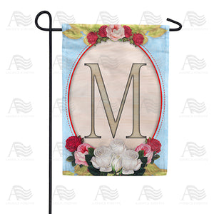 Rose Wood Monogram Double Sided Garden Flag