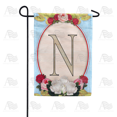 Rose Wood Monogram Double Sided Garden Flag