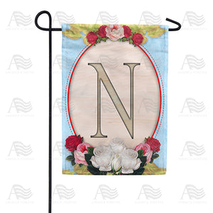 Rose Wood Monogram Double Sided Garden Flag