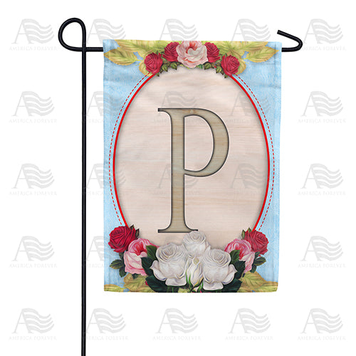 Rose Wood Monogram Double Sided Garden Flag