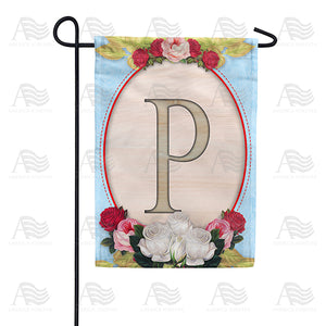 Rose Wood Monogram Double Sided Garden Flag