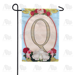 Rose Wood Monogram Double Sided Garden Flag