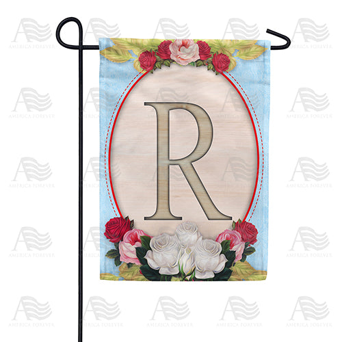 Rose Wood Monogram Double Sided Garden Flag