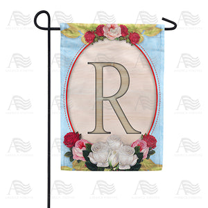 Rose Wood Monogram Double Sided Garden Flag