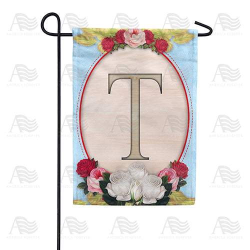 Rose Wood Monogram Double Sided Garden Flag