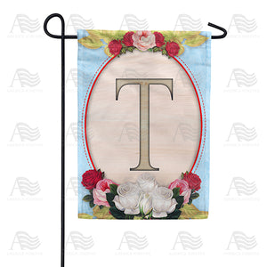 Rose Wood Monogram Double Sided Garden Flag