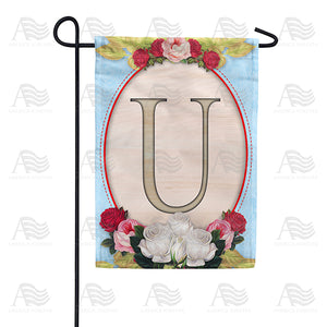 Rose Wood Monogram Double Sided Garden Flag
