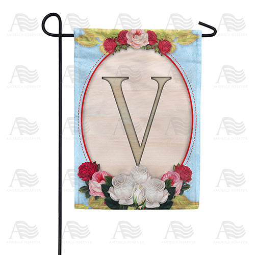 Rose Wood Monogram Double Sided Garden Flag