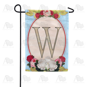 Rose Wood Monogram Double Sided Garden Flag