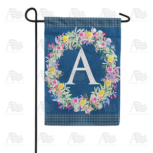 Floral Wreath Monogram Letter Monogram Double Sided Garden Flag