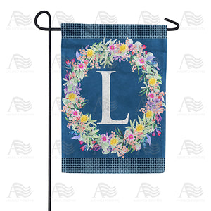 Floral Wreath Monogram Letter Monogram Double Sided Garden Flag