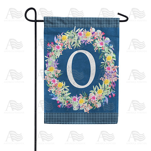 Floral Wreath Monogram Letter Monogram Double Sided Garden Flag
