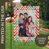 Personalized Multi Color Chevron Garden Flag