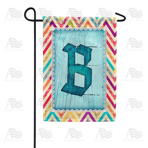 Multi Color Chevron Monogram Double Sided Garden Flag