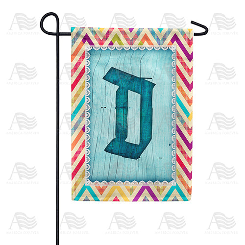 Multi Color Chevron Monogram Double Sided Garden Flag