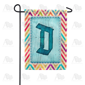 Multi Color Chevron Monogram Double Sided Garden Flag