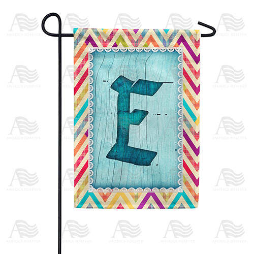 Multi Color Chevron Monogram Double Sided Garden Flag