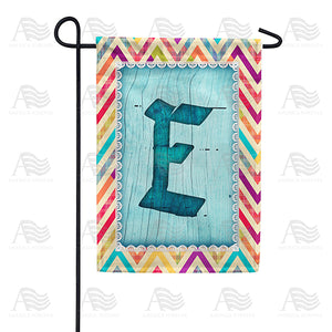 Multi Color Chevron Monogram Double Sided Garden Flag