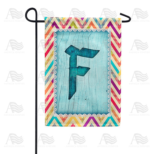 Multi Color Chevron Monogram Double Sided Garden Flag