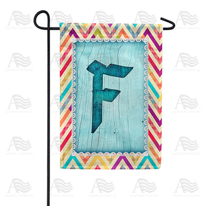 Multi Color Chevron Monogram Double Sided Garden Flag