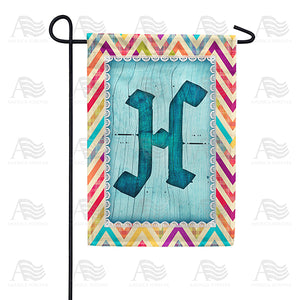 Multi Color Chevron Monogram Double Sided Garden Flag