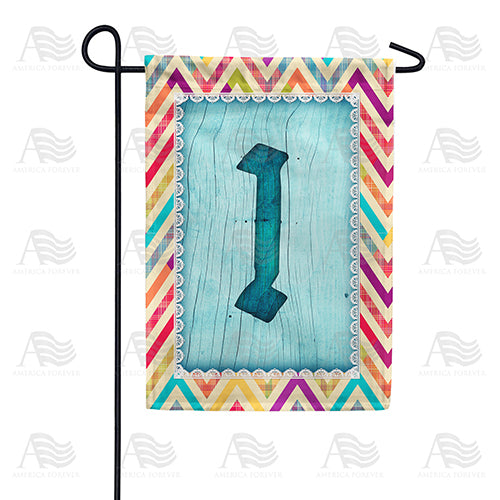 Multi Color Chevron Monogram Double Sided Garden Flag