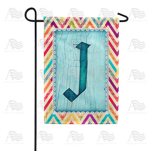 Multi Color Chevron Monogram Double Sided Garden Flag