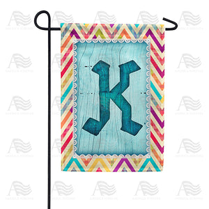 Multi Color Chevron Monogram Double Sided Garden Flag