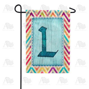 Multi Color Chevron Monogram Double Sided Garden Flag