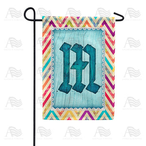 Multi Color Chevron Monogram Double Sided Garden Flag