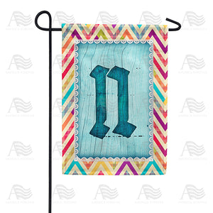Multi Color Chevron Monogram Double Sided Garden Flag