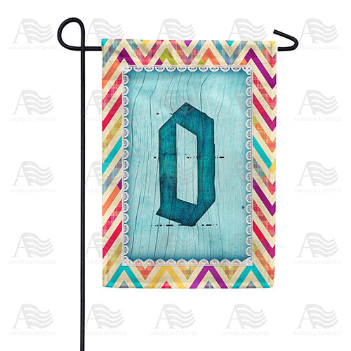Multi Color Chevron Monogram Double Sided Garden Flag