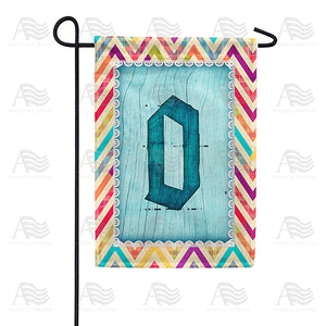 Multi Color Chevron Monogram Double Sided Garden Flag