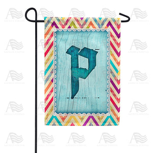Multi Color Chevron Monogram Double Sided Garden Flag