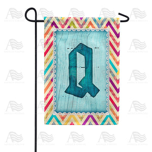 Multi Color Chevron Monogram Double Sided Garden Flag