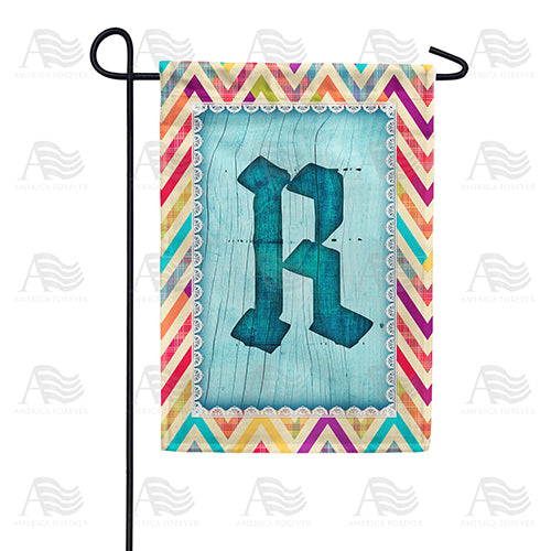 Multi Color Chevron Monogram Double Sided Garden Flag