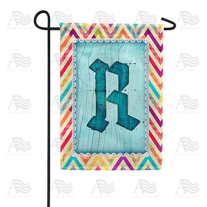 Multi Color Chevron Monogram Double Sided Garden Flag
